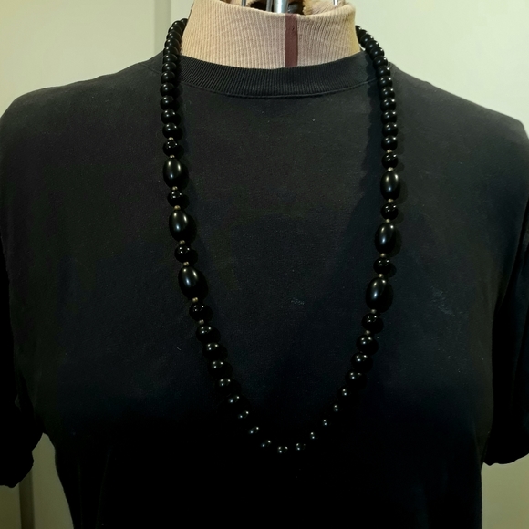 3/$15 black beaded necklace - Picture 3 of 4